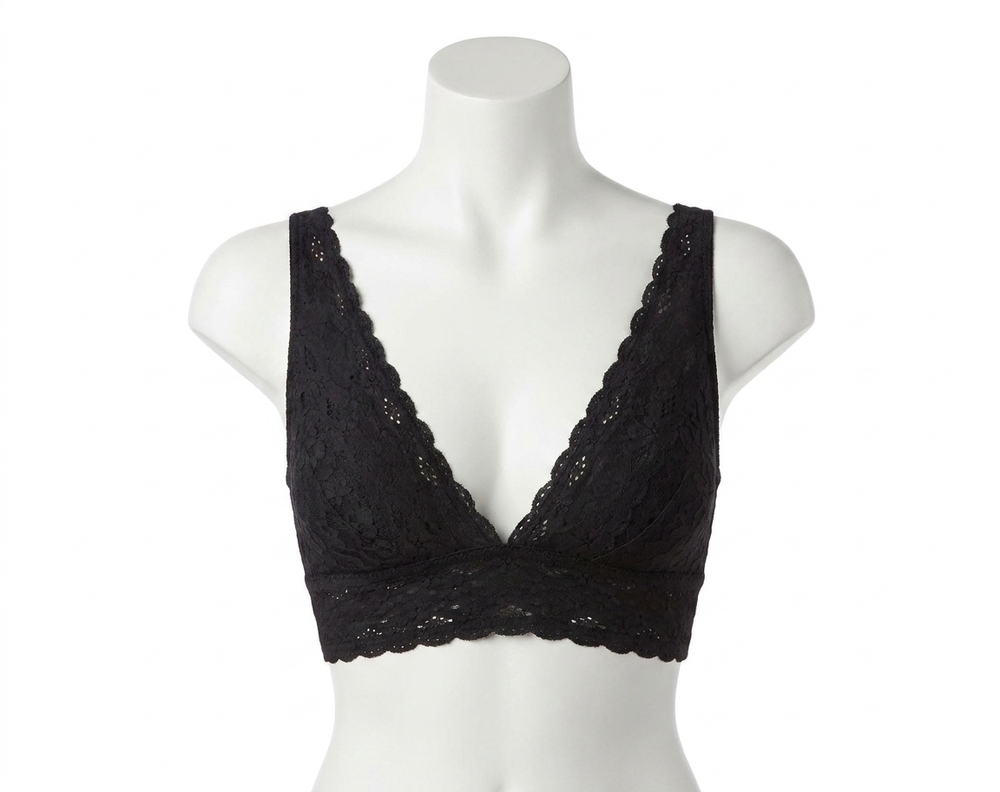 NEW WACOAL halo lace soft cup bralette bra in black